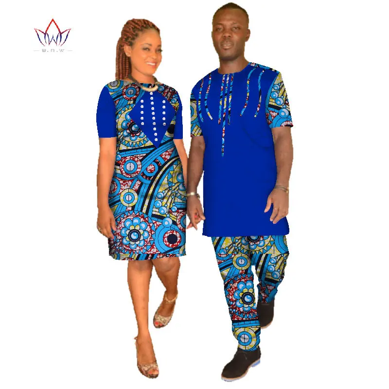 Новая пара одежды Подарок на годовщину для пары свадебное платье и футболка африканская Дизайнерская одежда традиционная Дашики WYQ09