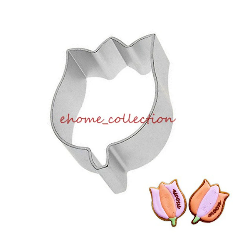 

Full Metal Biscuit Mold Tulip Flower Shape Fondant Cake Decoration Cookie Cutter Baking Tools For Kitchen Chocolate Suagr Craft