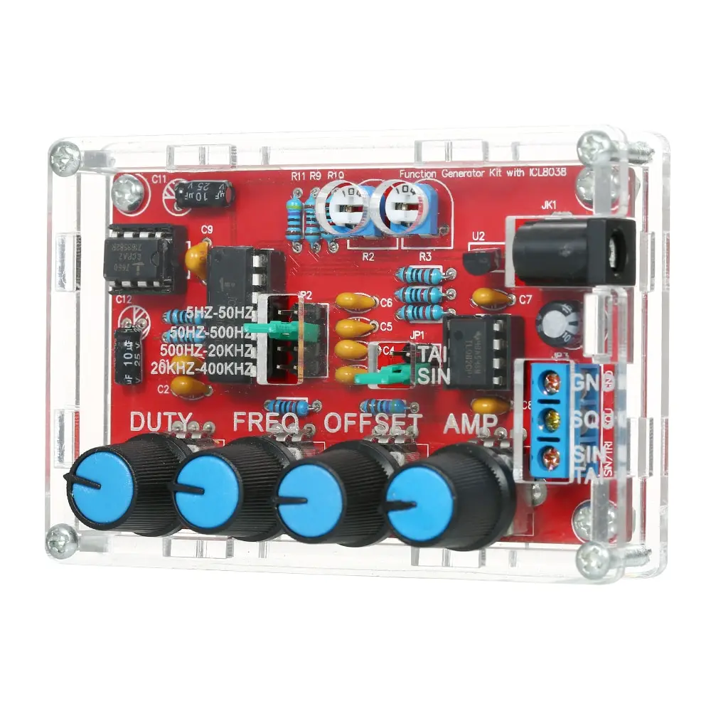 

Signal Generator DIY Kit function generator synthesizer 5Hz~400kHz Adjustable Frequency Amplitude ICL8038