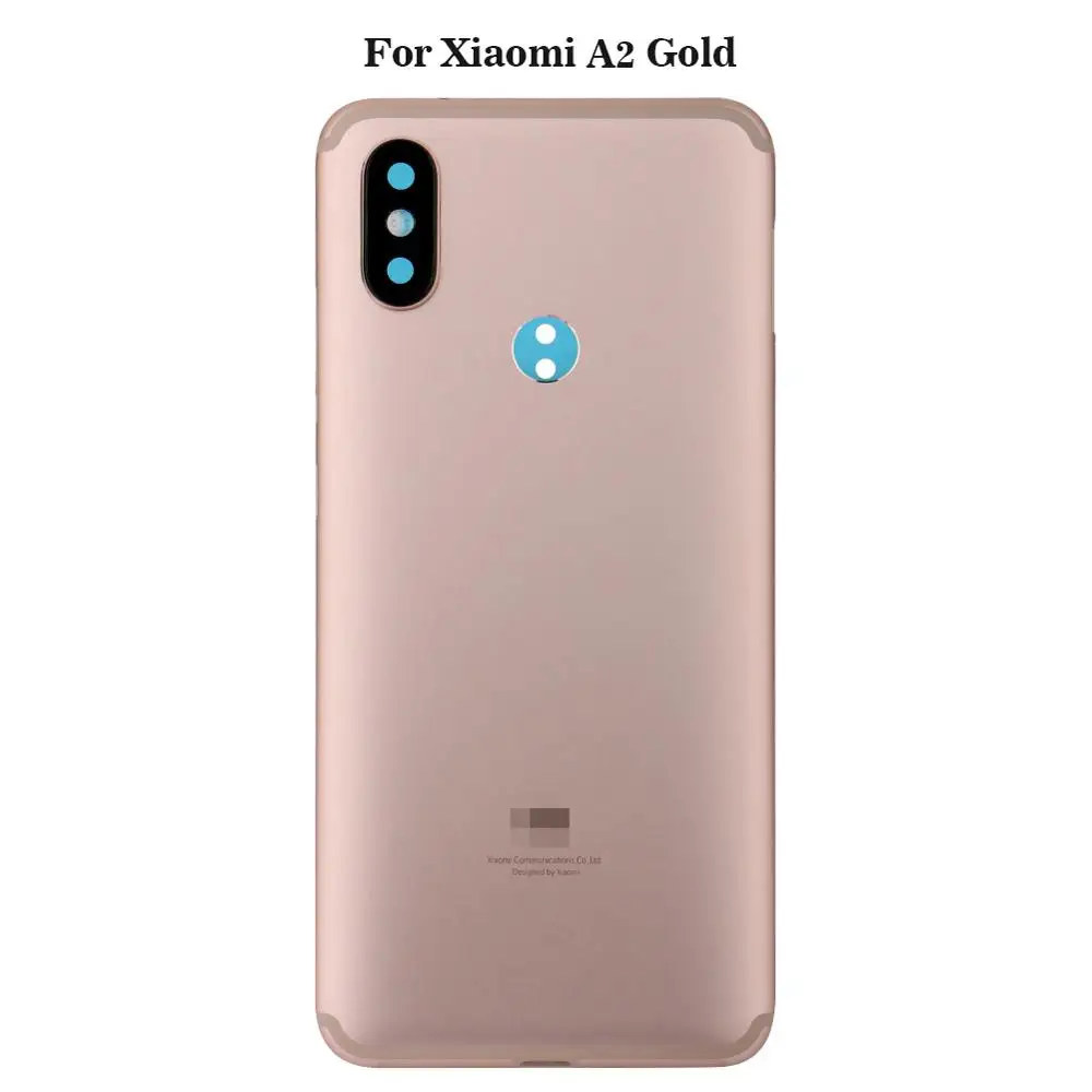 for MiA2 Gold Задняя крышка батарейного отсека для xiaomi MiA1 A2, алюминиевый сплав, чехол на заднюю крышку, задняя дверь, Замена жесткого аккумулятора, чехол с присоской - Цвет: for MiA2 Gold