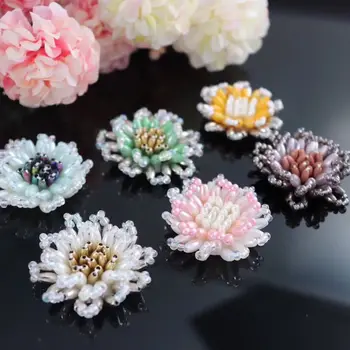 

AHYONNIEX 10PCS/LOT Europe Style flower tube beads patch boutifrock flower accessories DIY fashion earring appliques