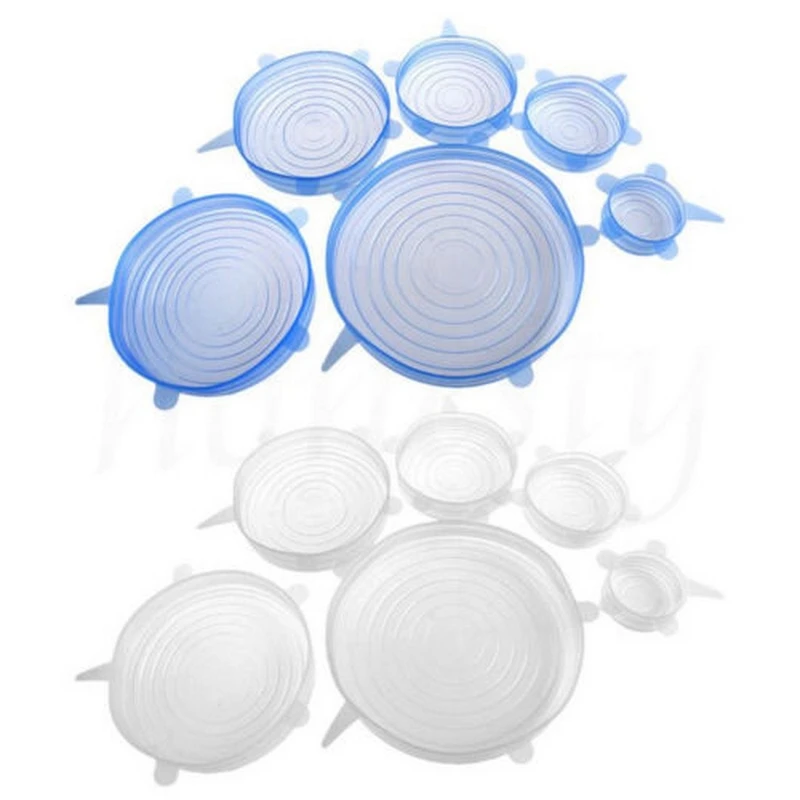6pcsset Universal Silicone Stretch Lids Silicone Food Bowl Pot Lid For Fridge Microwave Oven Food Saver Kitchen accessories (1)