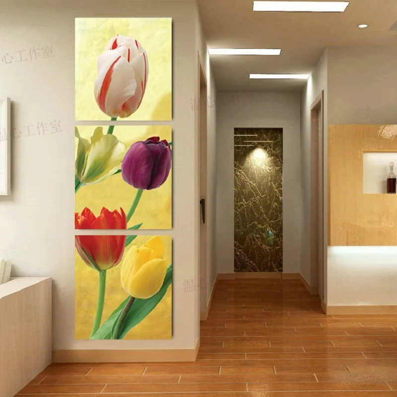 3 Pieces canvas The restaurant dining room and hallway oil painting Has