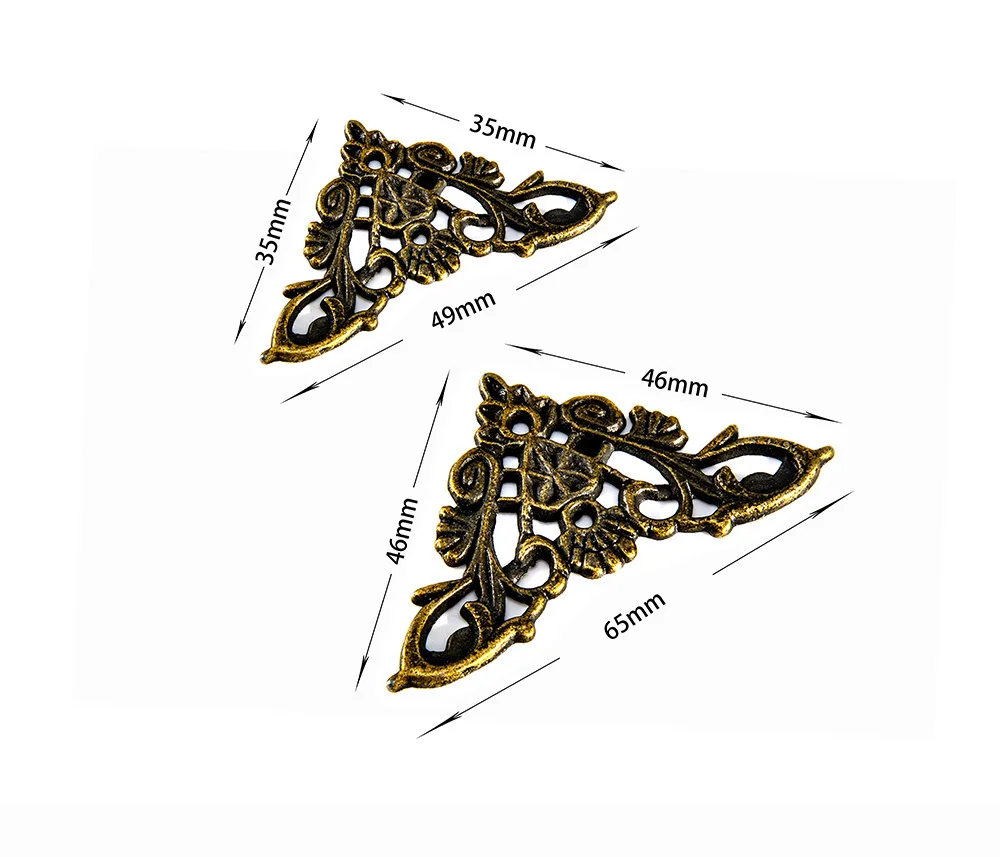 12 шт. декоративные угловые протекторы антикварные ювелирные изделия деревянные коробки бронзовые Угловые скобы для мебели протекторы Книги Альбом для скрапбукинга