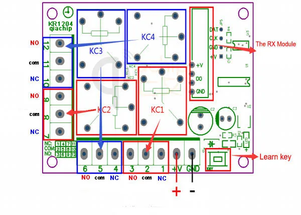 Универсальный беспроводной пульт дистанционного управления AC85V~ 220V 2200W 4CH релейный модуль приемника 433MHz RF переключатель для открывания Гаражных дверей и светильник