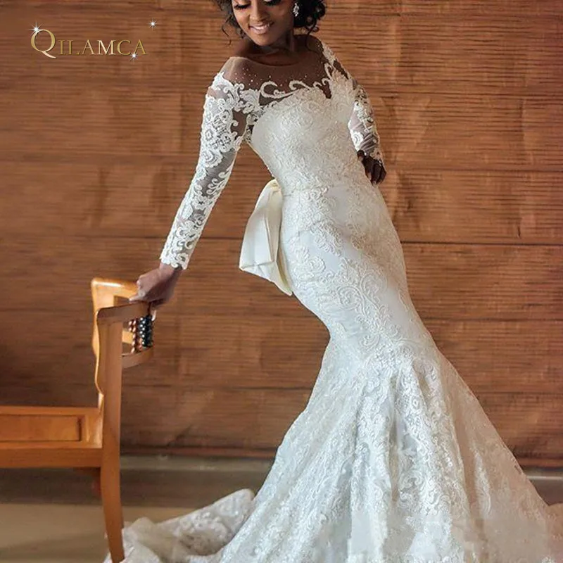 2019-luxury-jewel-neck-full-lace-appliques-mermaid-wedding-dresses-long-sleeves-overskirts-bow-chapel-train-plus-size-formal-bridal-gowns (1)