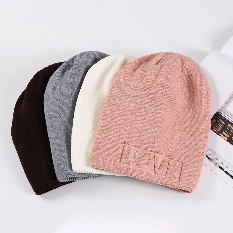 

Puimentiua Stretch Woolen Skull Cap Beanie Hat Winter Solid Color Soft Knit Warm Cap Breathable Fashion Soft Comfortable Hat