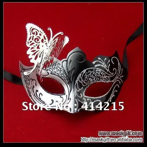 Горячая дизайн женская черная и серебряная Венецианская металлическая маска, маска-бабочка