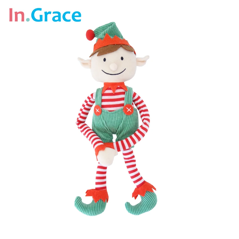 

Christmas elf dolls fashion funny plush toy for santa decoration lifelike festival unique gift for children 33CM long arm