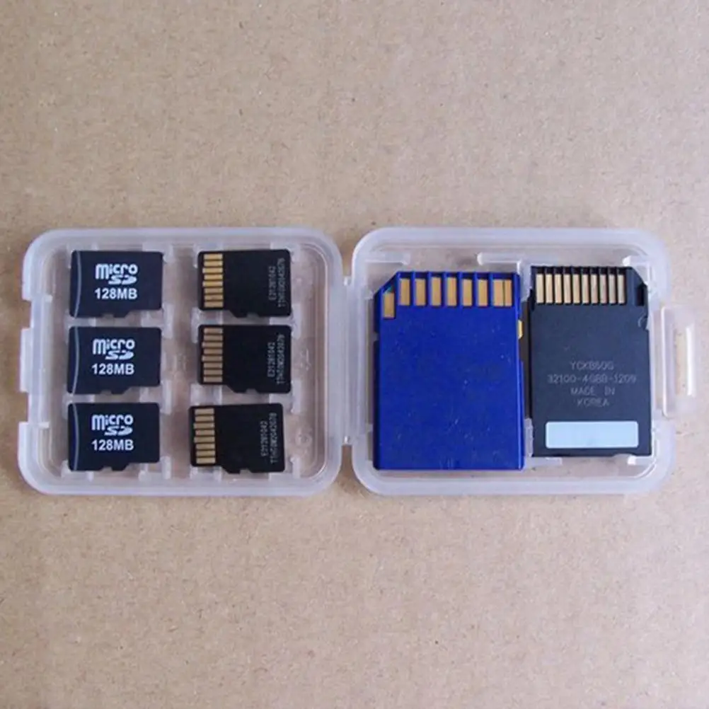 1 шт. 8 в 1 защитный держатель пластиковый прозрачный мини для SD SDHC TF MS чехол для хранения карт памяти