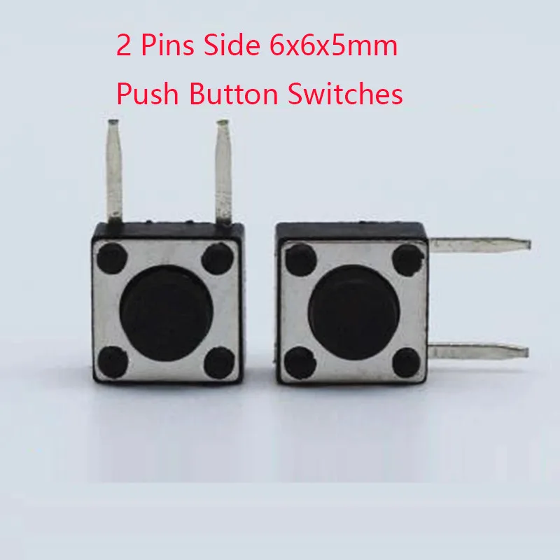 

20pcs/lot Tactile Push Button Switch 6x6x5mm 6*6*5 mm Side 2 Pins Side Tact Push Button Switches Micro Switch Key Switch
