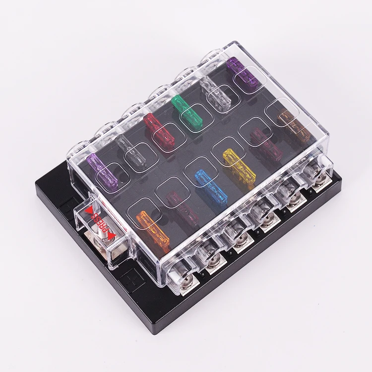 12 Way DC 32V Circuit Car Fuse Box Set Boat Automotive Auto Blade Fuse