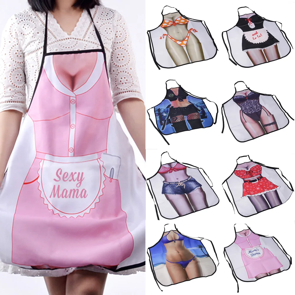 Sexy Funny Women Character Waterproof Kitchen Restaurant Bib Chef