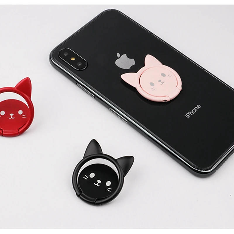 Универсальная подставка для мобильного телефона с мультяшным котом iPhone X кольцо 7