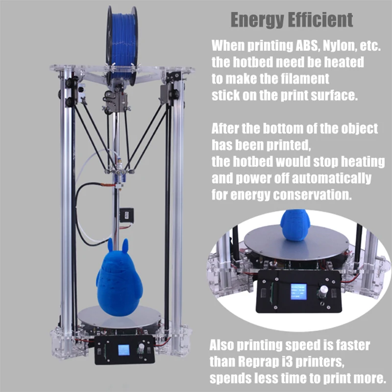 

Lowest Price Sinis DIY Delta 3D Printer Printing Size 180*320MM 1.75MM PLA 3D Printer Kit for Education Office with Laser Head