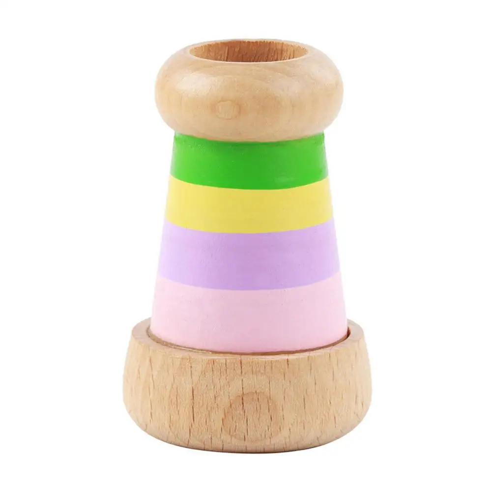 Wooden Mini Kaleidoscope Children's Polygon Rainbow Wooden Toys Puzzle Early Education Infants Grasping Prism Toy For Children - Цвет: A