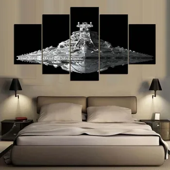 

Art Picture Wall Home Decoration Posters Modular 5 Panel Movie Star Wars Living Room HD Printed On Canvas Modern Painting Frame