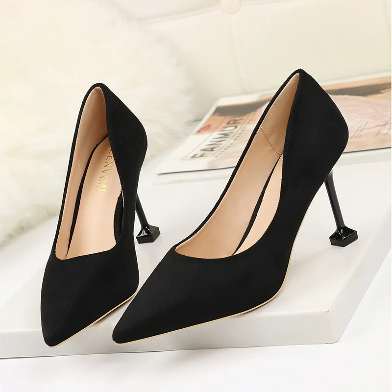 

2019 Fashion High-heeled Pumps Women Shoes Female High Heels Pointed Toe Solid Color Single Shoes
