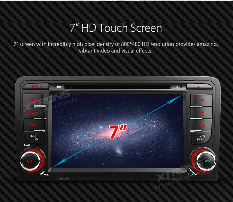 Perfect XTRONS 7 inch 2 DIN Car DVD Player GPS Navigation Radio Canbus USB SD for Audi A3 8P/A3 8P1 3-door Hatchback/S3 8P/RS3 Sportback 10
