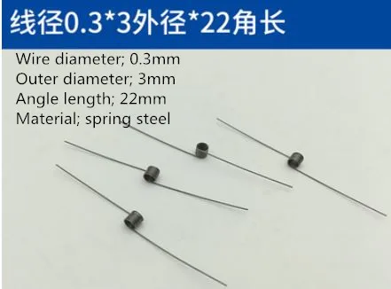 

10pcs/lot wire diameter; 0.3mm, outer diameter; 3mm, angle length 22mm spring steel torsion spring