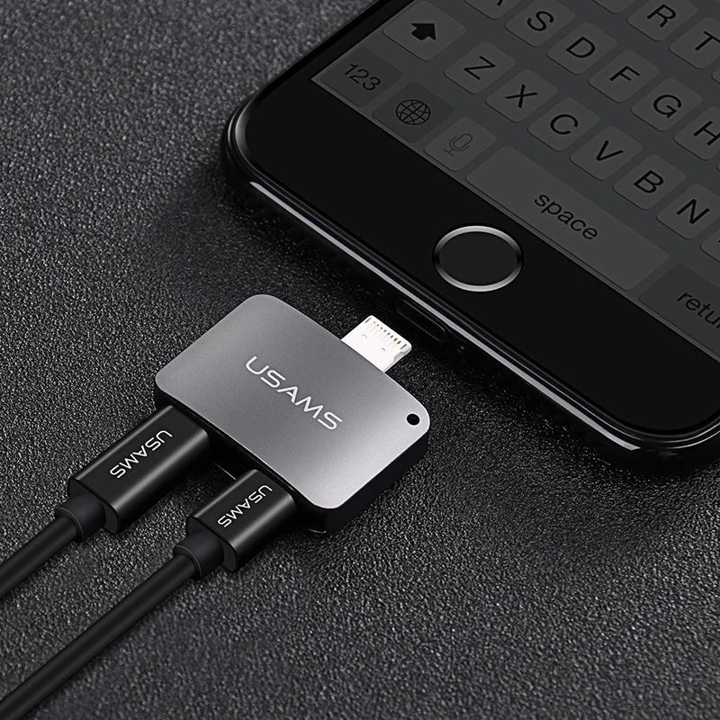 USAMS для Lightning/Lightning аудио адаптер iPhone 8/7 наушников OTG адаптер|Переходники и
