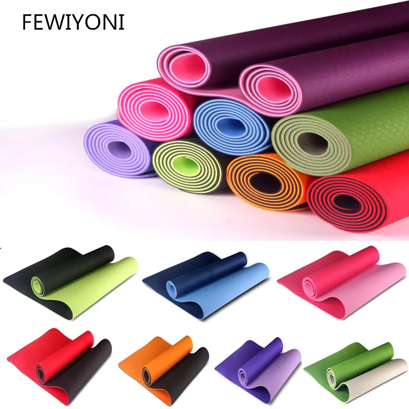 

FEWIYONI 6MM two-color 183cmX80cm TPE non-slip yoga mat fitness exercise mat gymnastic mat tasteless balance pad
