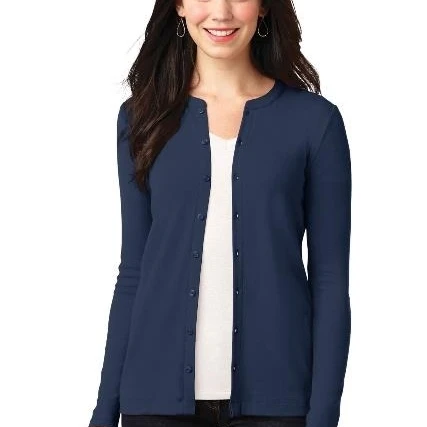 Port Authority LM1008 Ladies Concept Stretch Button-Front Cardigan Dress Blue Navy - Small (1)