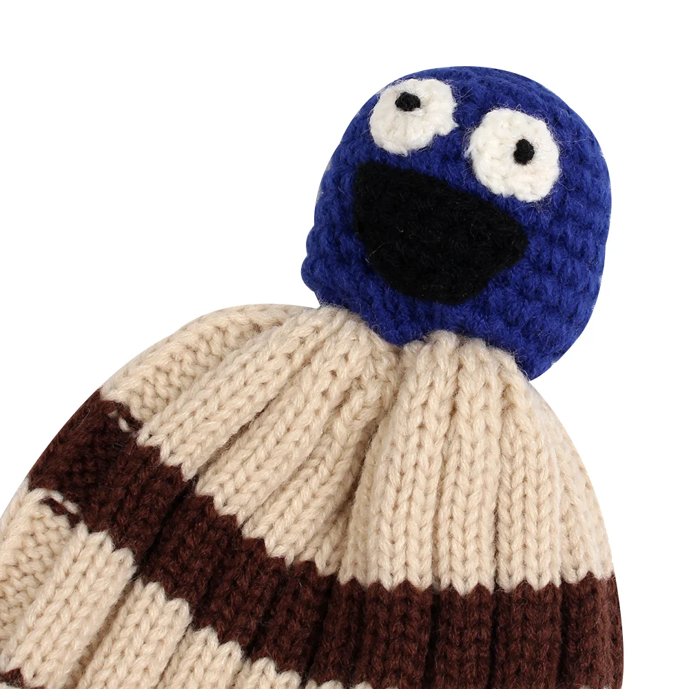 Striped Knitted Children Hat Warm Winter Kids Beanie Novelty Funny Hat For Children Crochet Fashion Hat For Boys Girls Christmas (1)