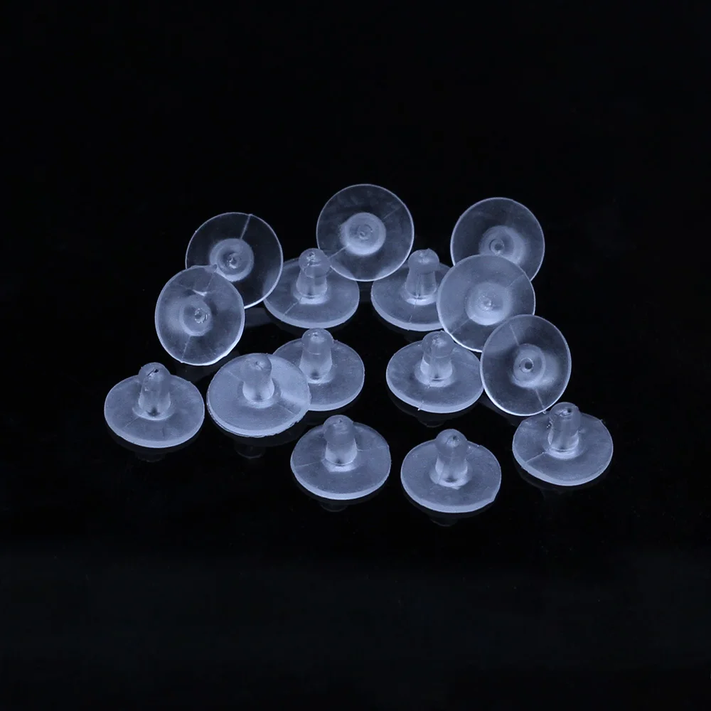 

100pcs/lot Rubber Earring Backs Silicone Round Ear Plug Blocked Caps Earrings Back Stoppers For DIY Earrings Jewelry Accessories