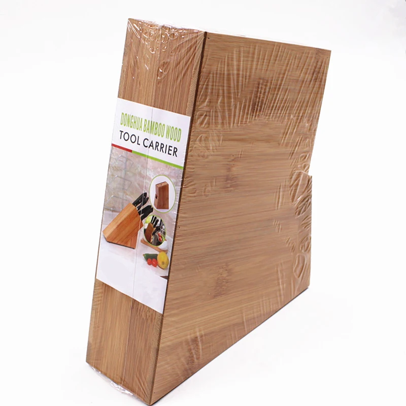 PFDIYF Многофункциональные отверстия бамбуковая стойка для ножей креативная стойка для хранения инструментов деревянная кухонная подставка для ножей блок подставки для ножей принадлежности - Цвет: 1