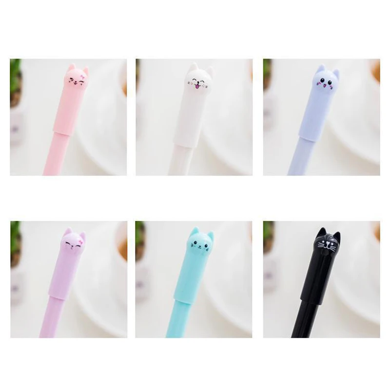 

12Pcs Cats Gel Pen Cute Pen Stationary Kawaii School Supplies Gel Ink Pen School Stationary Office Suppliers Pen Kids Gift Off