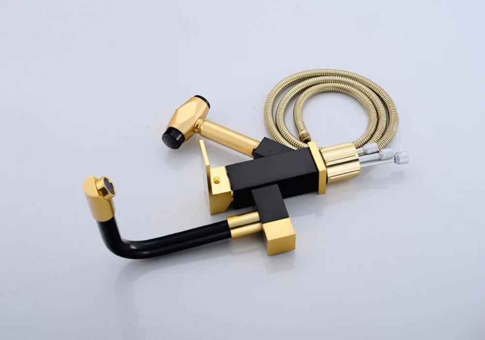 BAOLINLONG Space Aluminum adjustable Kitchen Faucet accessories Cozinha Swivel Spout Kitchen Sink Pull Out Faucet Tap