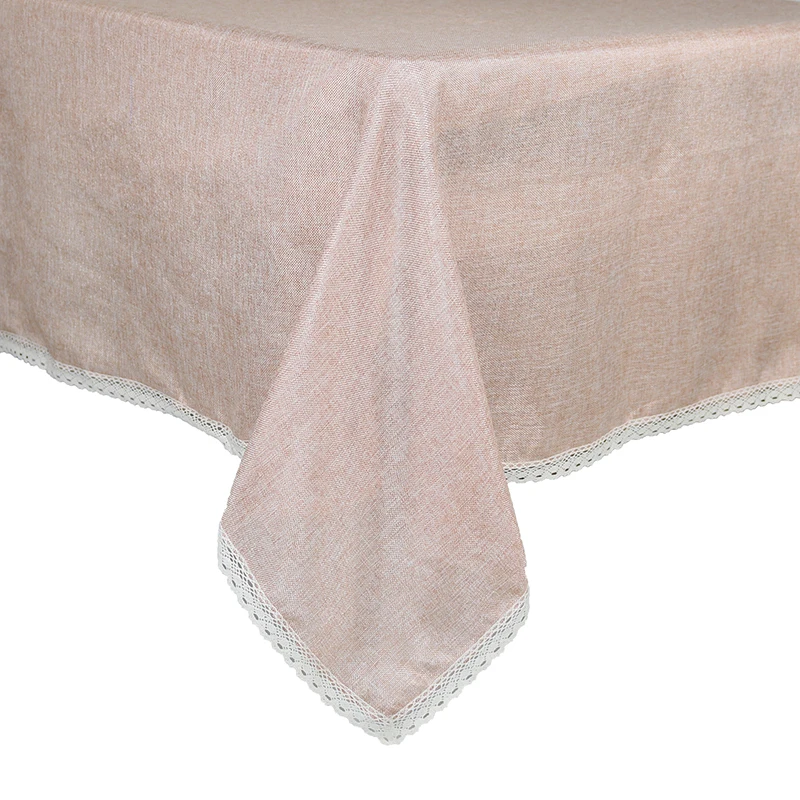 

SMOPOR Rose Gold Linen Jute Rectangle tableCoth For Home Party Hotel Table Decoration Jute Table Cloth