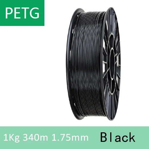 Дерево/PETG/TPU = FLEX/нейлон/TABS Филамент пластик YOUSU для 3d принтера ANET ENDER/1 кг 340 м/диаметр 1,75 мм/ из города - Цвет: PETG Black 1kg