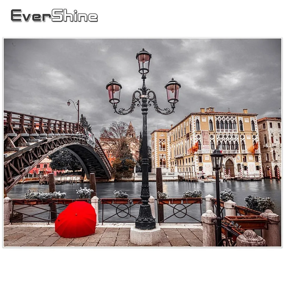 

EverShine DIY Diamond Embroidery Scenery Pictures Of Rhinestones Full Round Diamond Painting Cross Stitch Landscape Manual Hobby