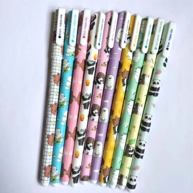 

10 pcs/lot Bear Panda gel pens Cute Unicorn 10 colors Neutral Drawing pen Stationery school writing supplies escolar