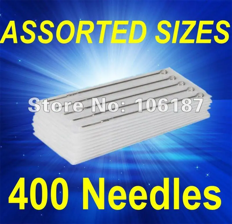 

Wholesale - Lots 400Pcs Assorted Tattoo Needles China Mixed Size RL RS RM F M1 M2 1-9Size