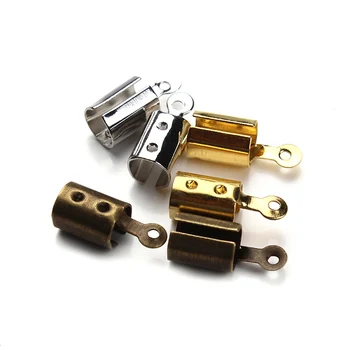 

100pcs/lot fitting 4mm round or 3mm square leather rhodium /bronze /gold end fasteners F778C