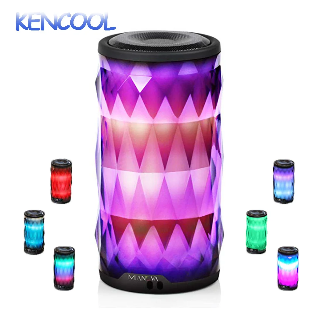 

LED Light Speaker, KENCOOL Wireless Speaker Portable Support Handsfree/Phone/PC/MicroSD/USB Disk/AUX-in/TWS