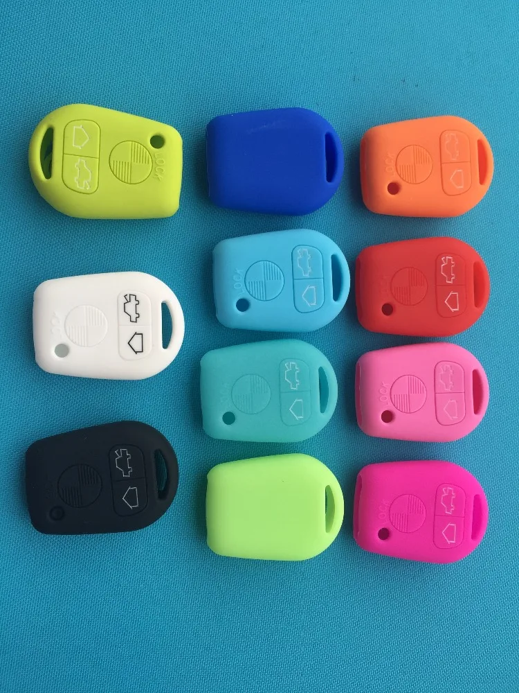 Silicone Key Case Cover Shell Protector For BMW E31 E32 E34 E36 E38 E39 E46 Z3 3 Button Straight Remote Car