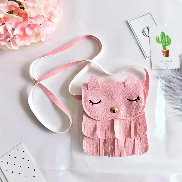 Cute Baby Girls Tassel Purse Handbag Children Kids Crossbody Shoulder