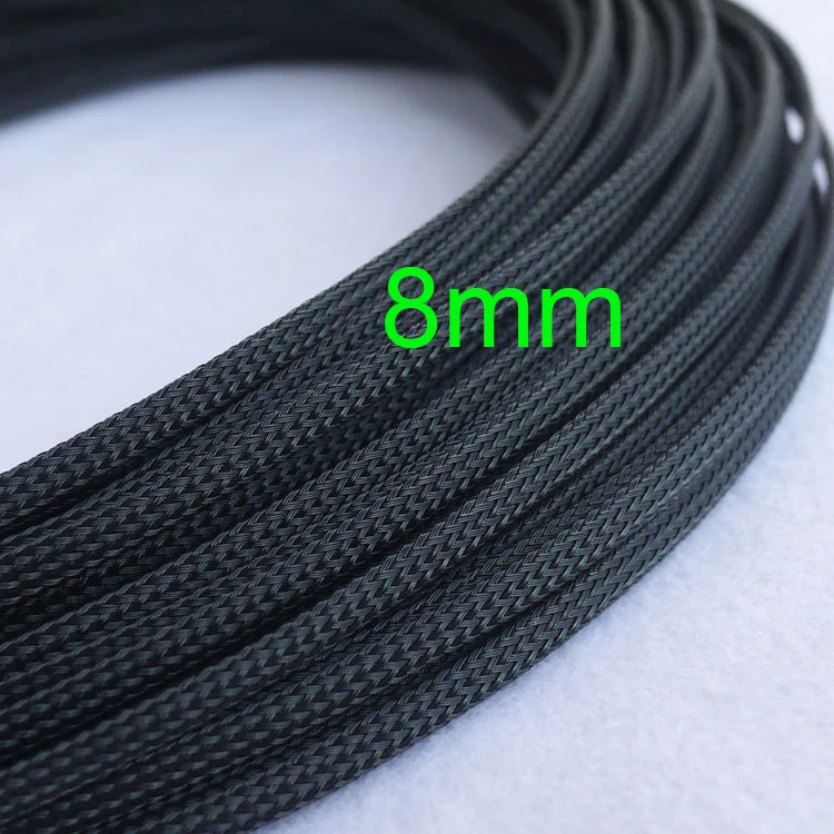 8mm Dia PET Material weaving flexible nylon net wire cable protection