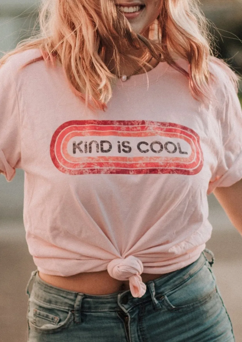 Pink Top Women T-shirt Summer Tops Tee Fashion Kind Is Cool Print O-Neck T-Shirt Tees Casual Short Sleeve Top Female Tees