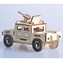 3D 木製パズル DIY 自動車組立モデル木材工芸建設キットデスク装飾子供のためのおもちゃ(China)