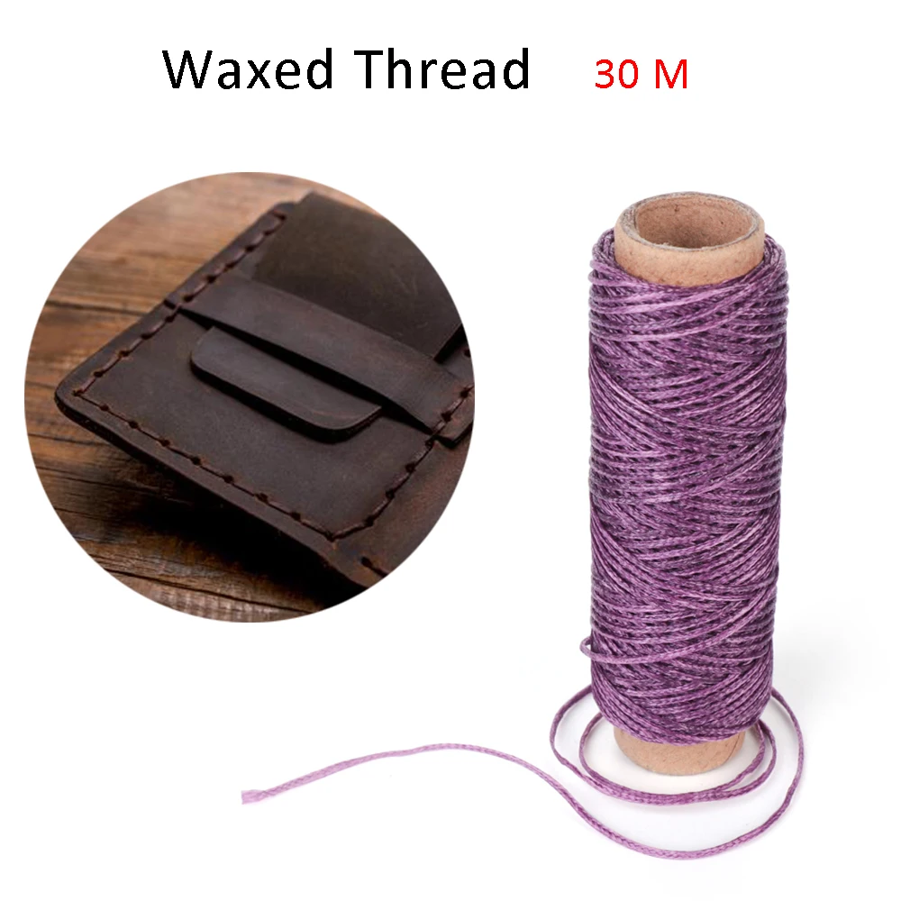 30m/Roll 1mm Durable Waxed Thread Cotton Cord String Strap Hand Stitching Thread For Leather Material Handcraft Tool