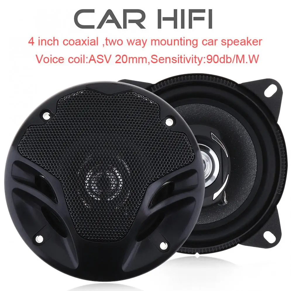 

2018 best 2pcs 4 Inch 40W Car Coaxial Speaker Vehicle Door Auto Audio Music Stereo Full Range Frequency Hifi Loudspeaker