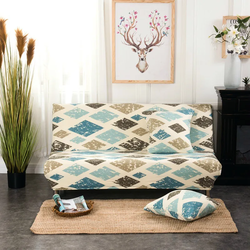 Полосатый Узор, раскладной диван-кровать, без подлокотника, все включено, нескользящий чехол для дивана, стрейч чехол для дивана - Цвет: Color 19