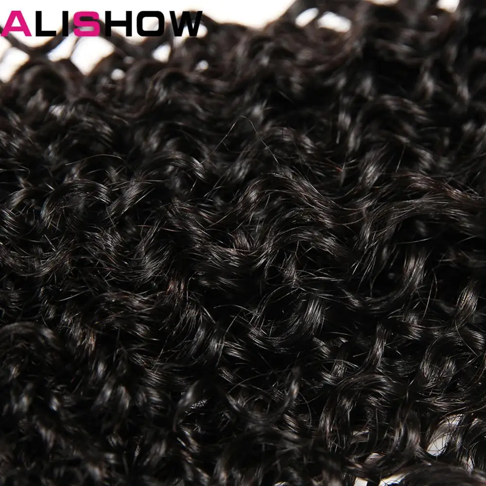 Alishow Indian Afro Kinky Curly Weave Remy Hair Clip In Human Hair Extensions Natural Color Full Head 10Pcs 120G DHL Ship Free
