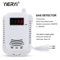 yieryi Home Standalone Plug-In Combustible Gas Detector LPG LNG Coal Natural Gas Leak Alarm Sensor Voice Warning Alarm Sensor