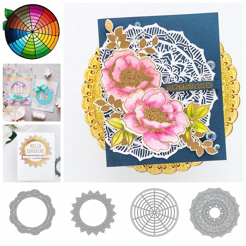 

Circle Wheels Frilly Lace Edge Frame Metal Cutting Dies Stencil For DIY Scrapbooking Decoration Embossing Supplier Craft Die Cut